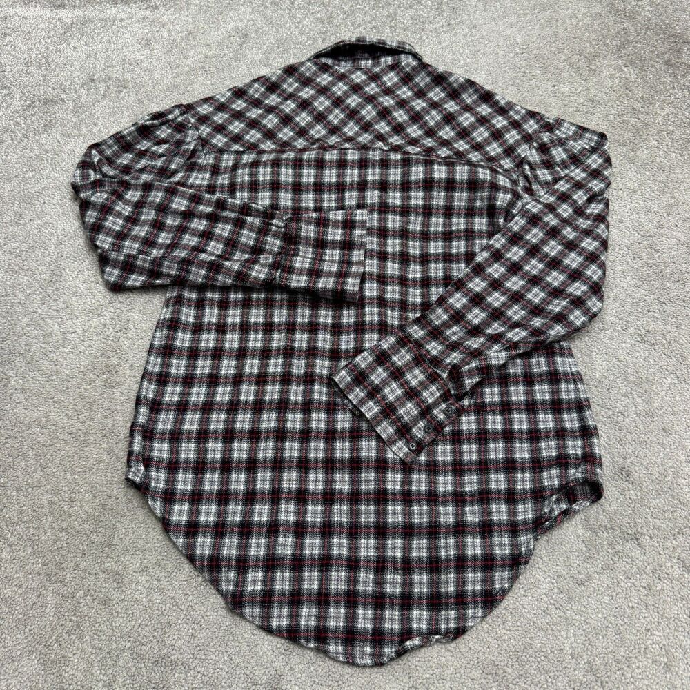 AFRM Plaid Button Front Flannel Shirt Womens XS Black Red White Long Sleeve Top